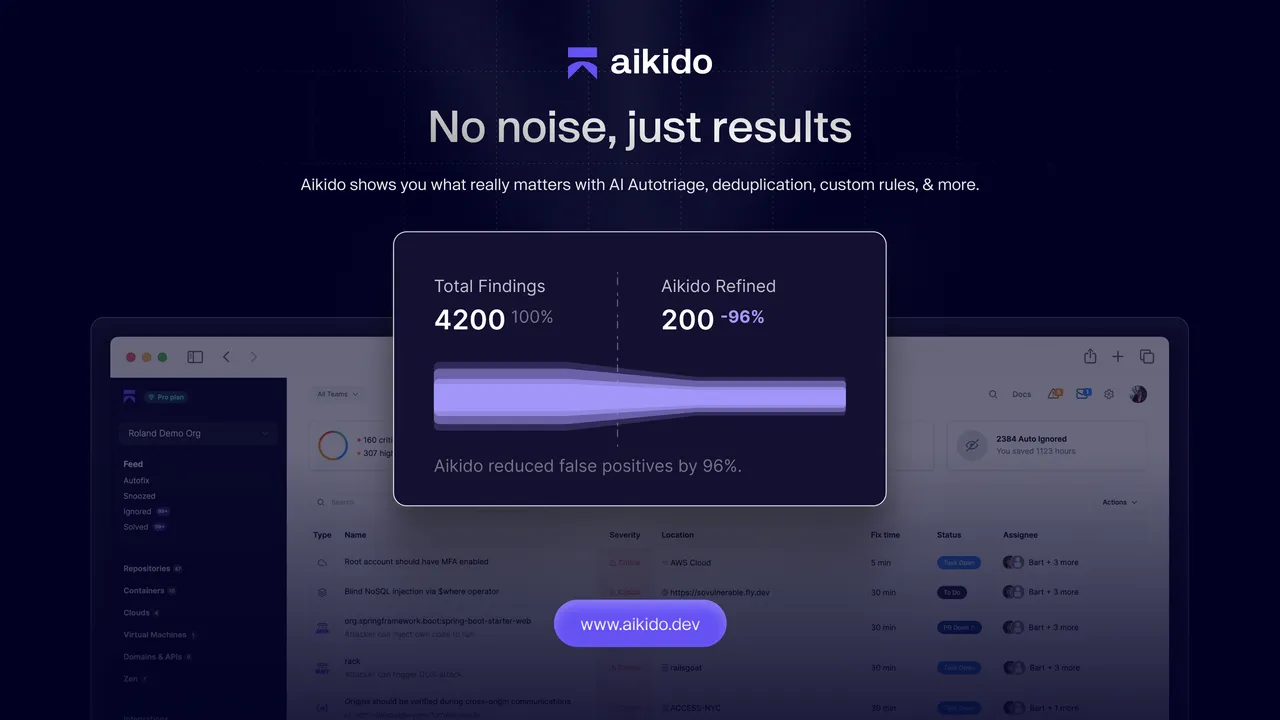 Aikido dashboard view