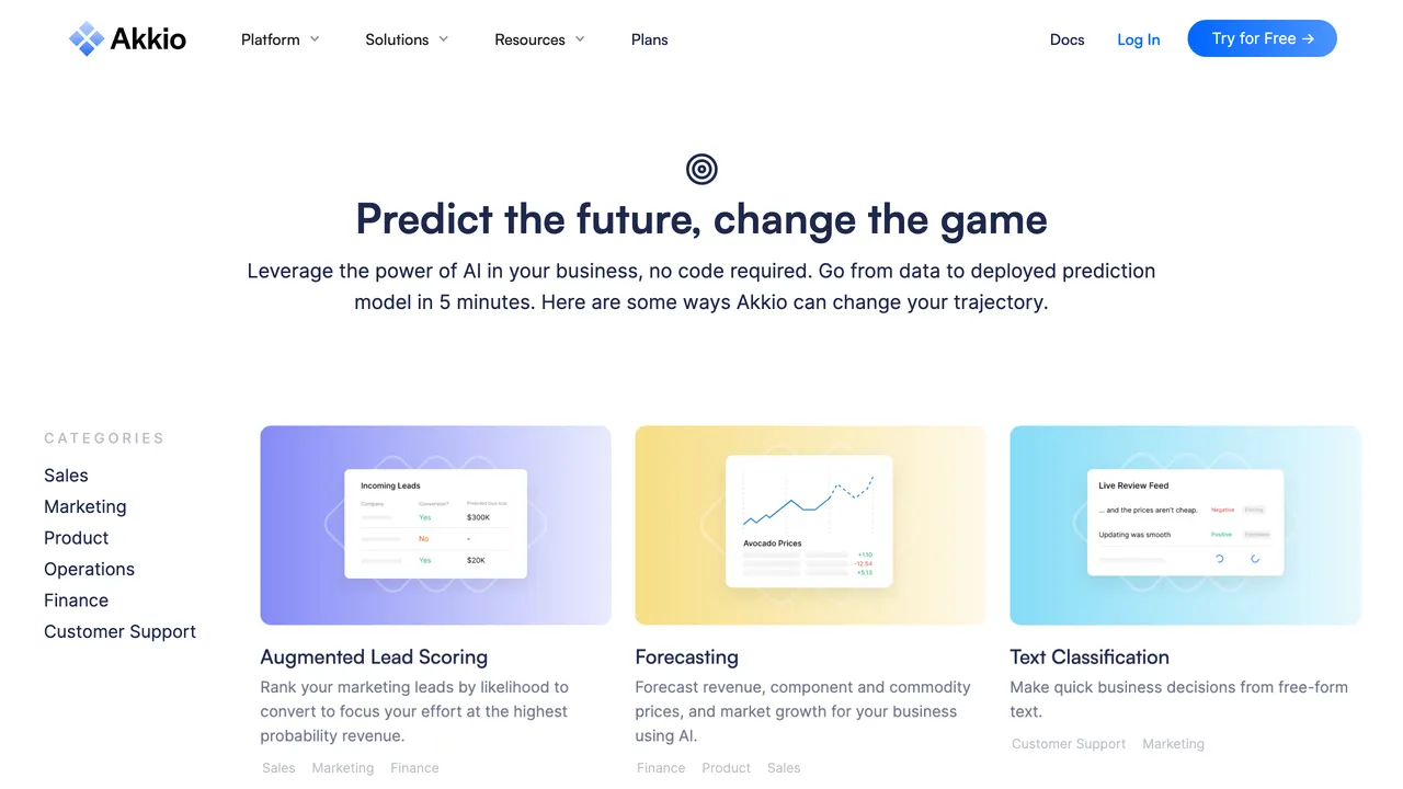 Akkio dashboard view