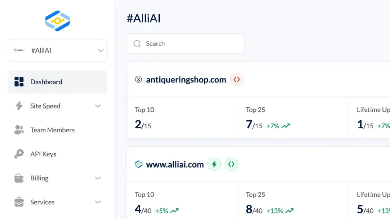 AlliAI interface in use
