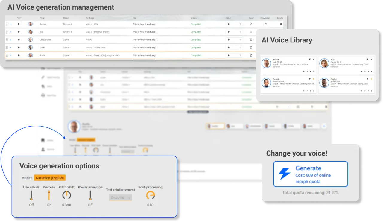 Altered Studio dashboard view