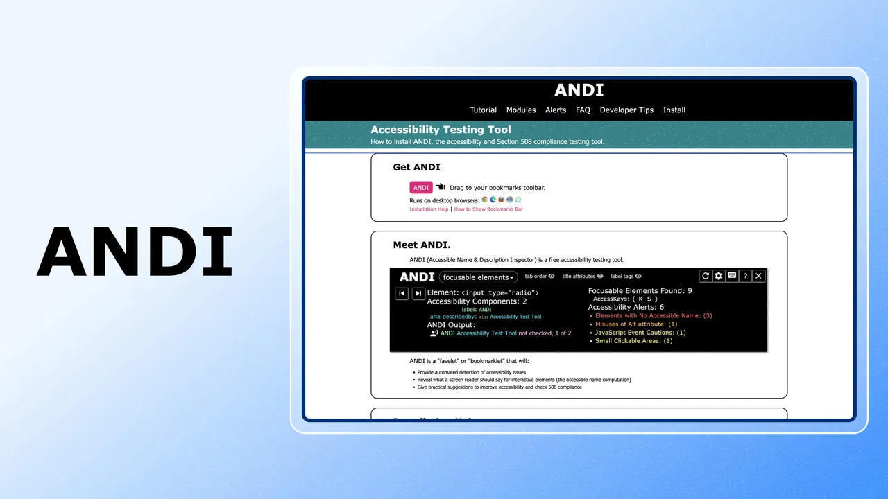 Andi interface in use