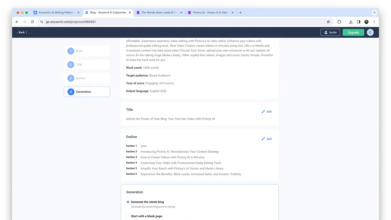 Anyword app screen