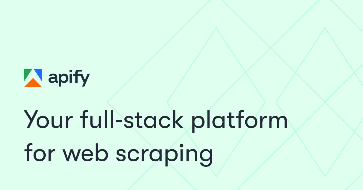 Apify dashboard view