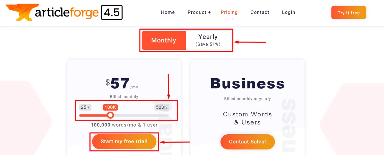Article Forge dashboard view
