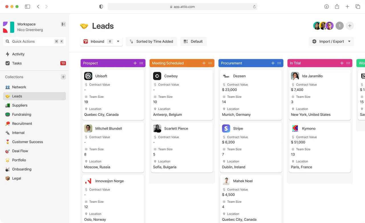 Attio in action, customer support & sales AI tool