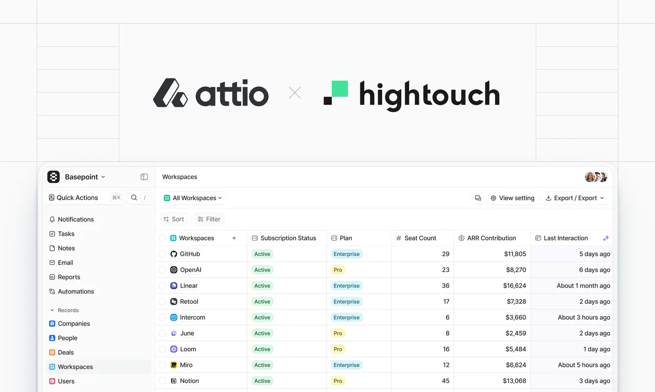 Attio interface in use