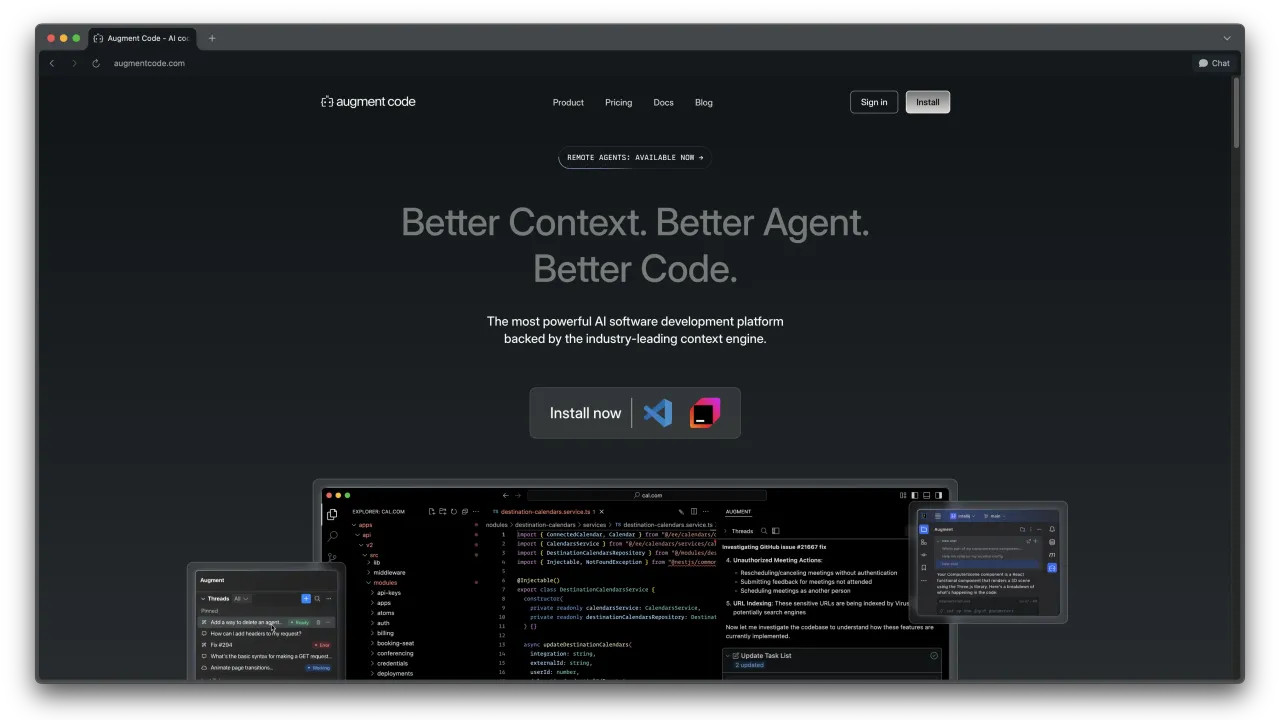 Augment Code interface in use