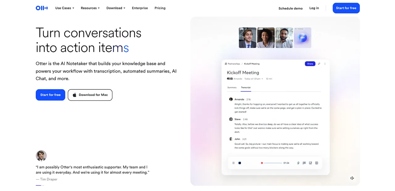 Augment Meetings dashboard view