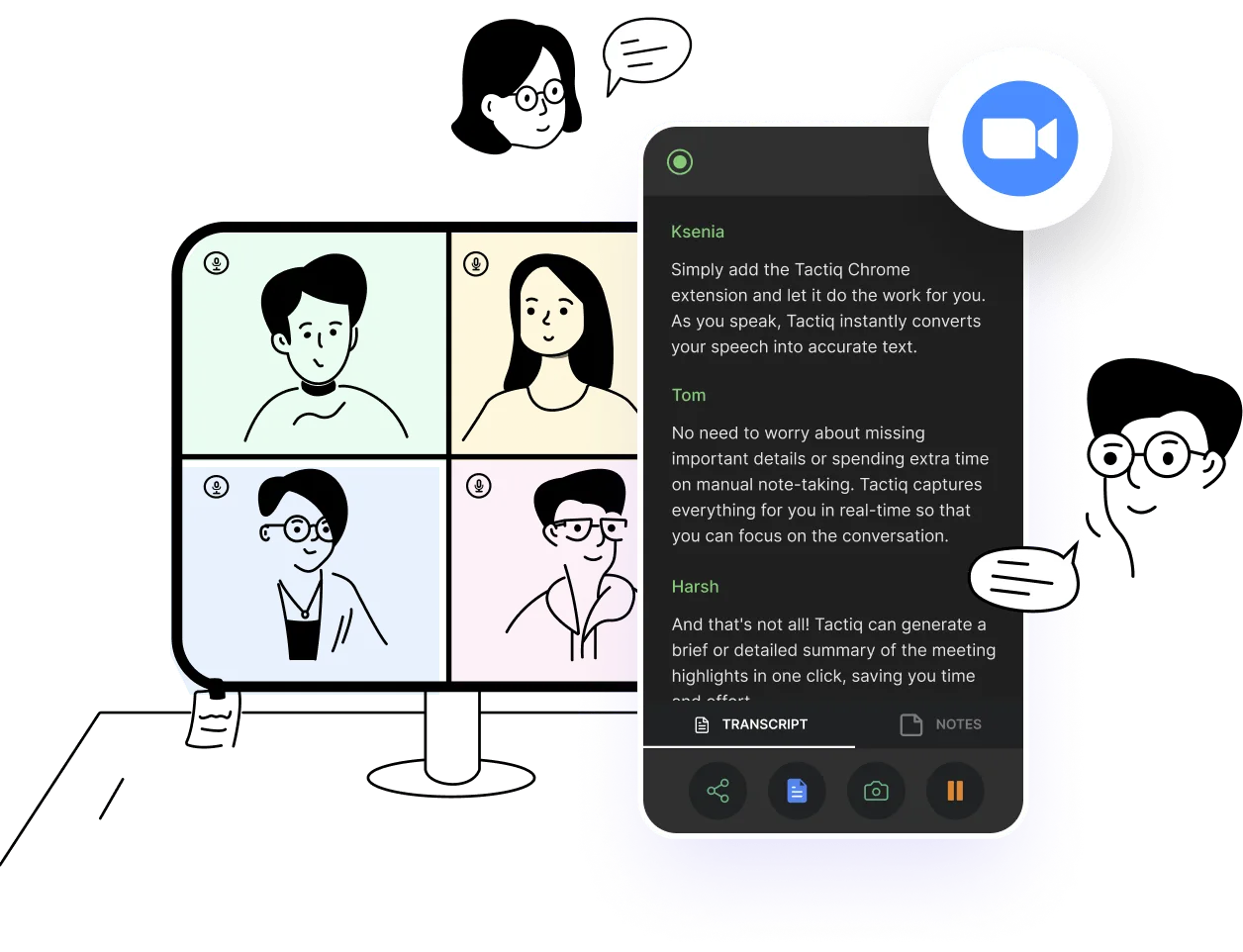 Augment Meetings interface in use