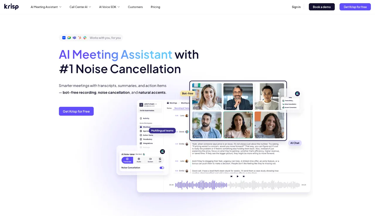 Augment Meetings dashboard view