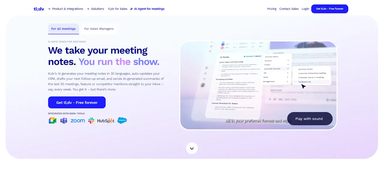 Augment Meetings interface in use
