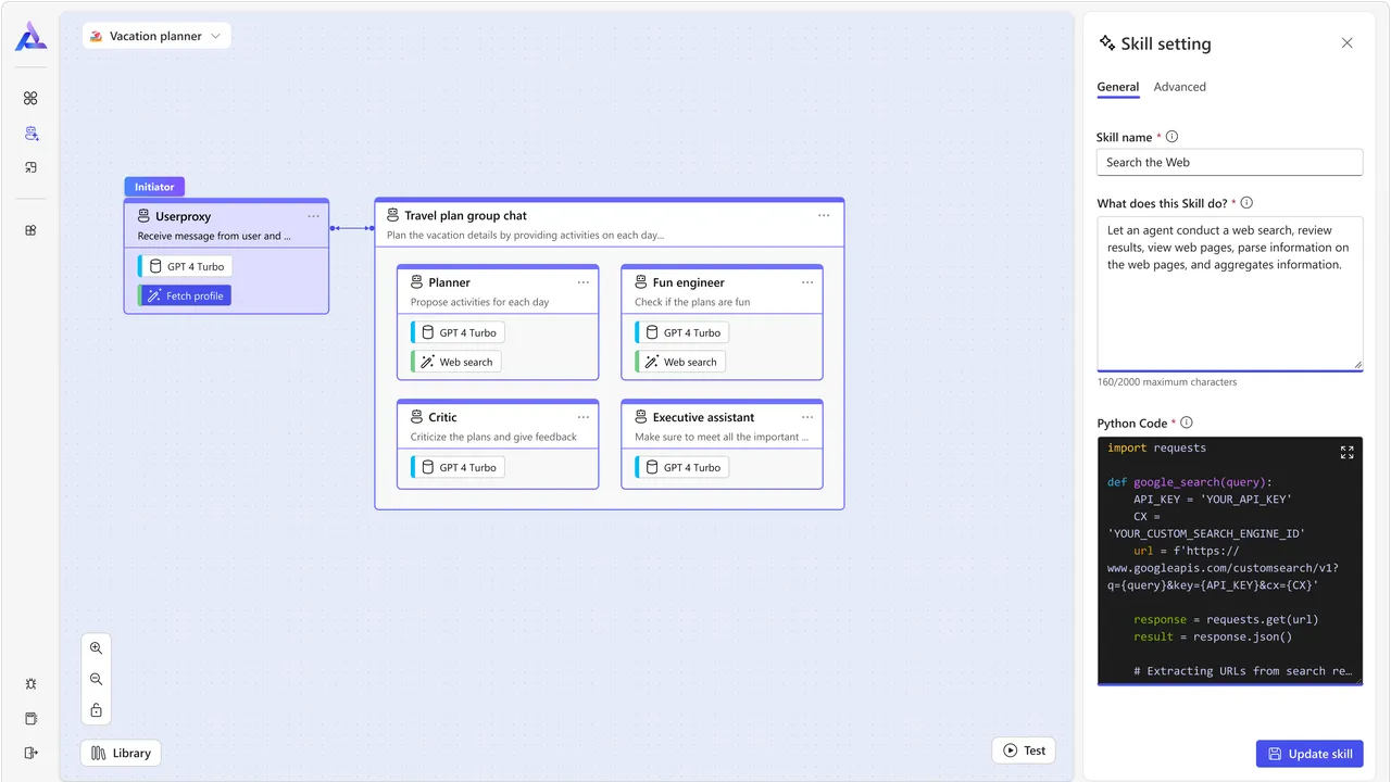 AutoGen in action, code AI tool