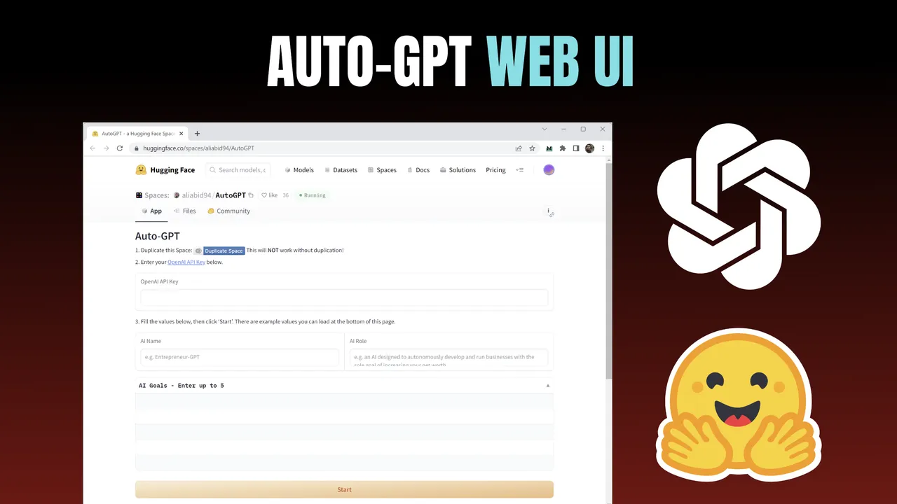 AutoGPT interface in use