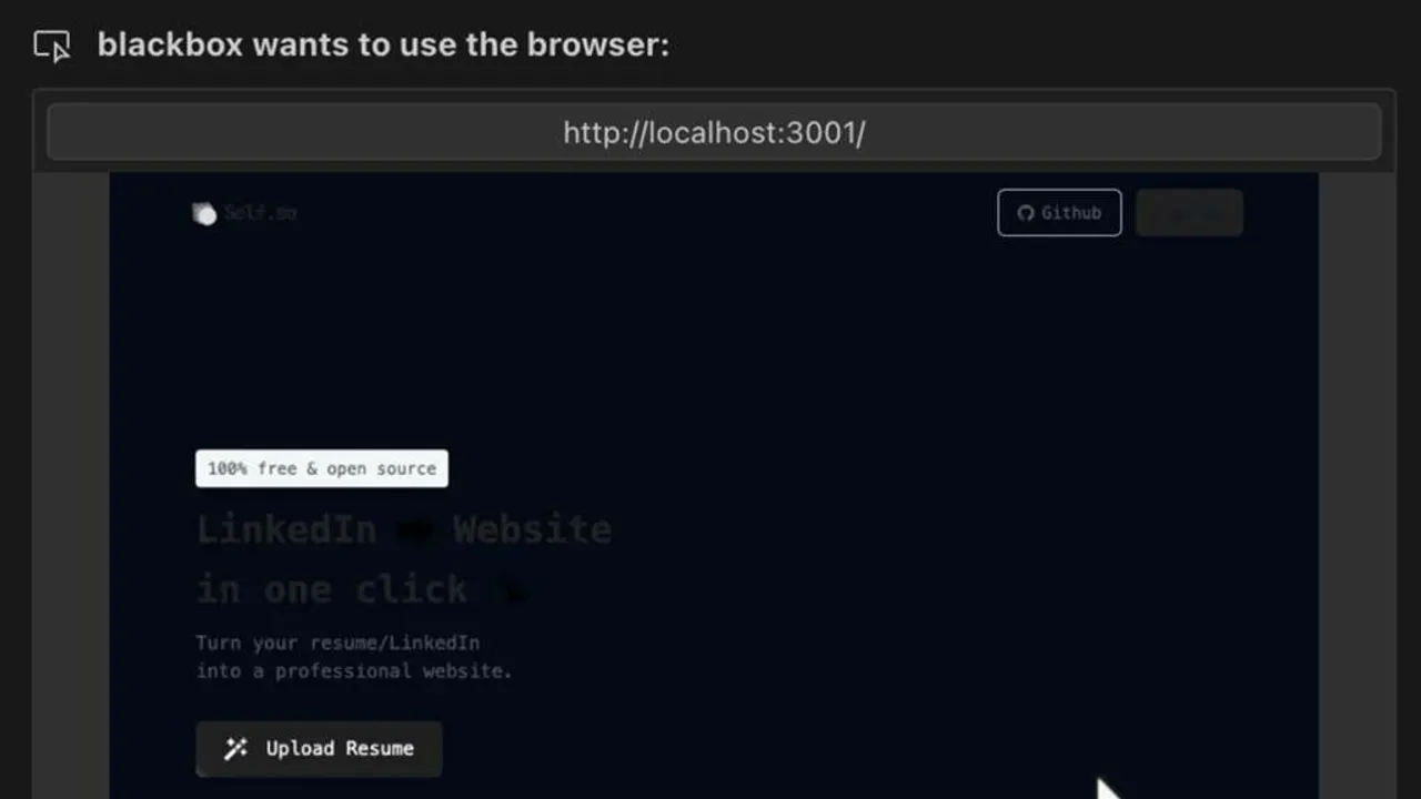 BlackBox AI in action, code AI tool