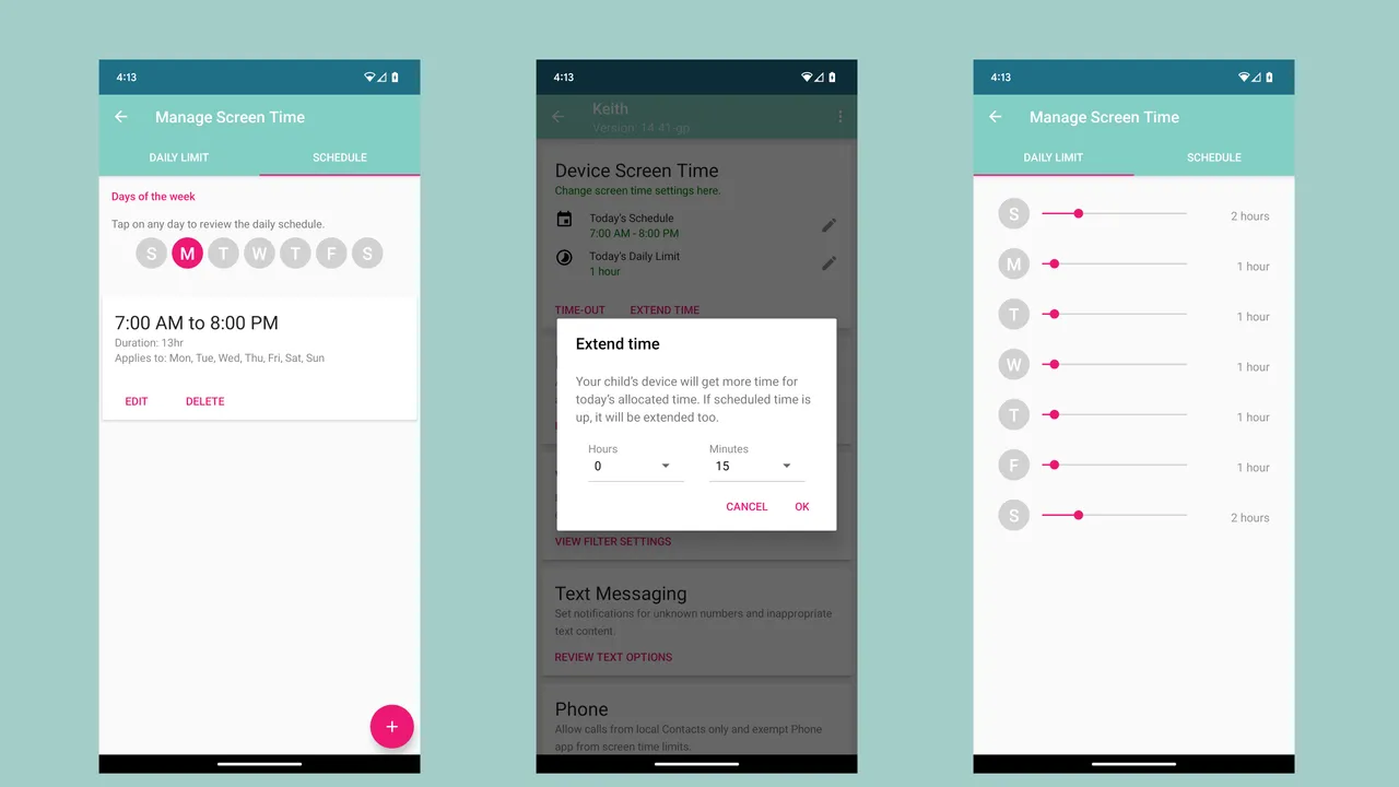 Boomerang interface in use