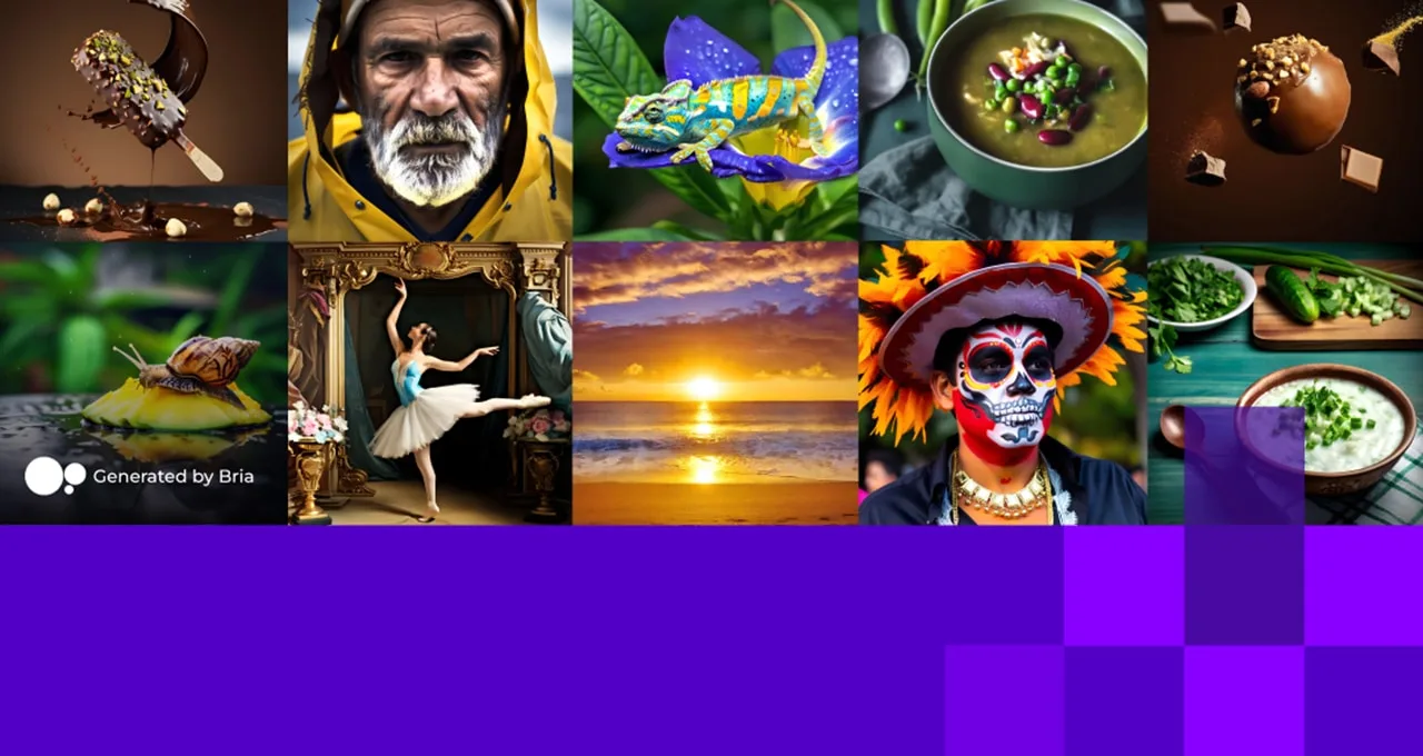 Bria in action, image AI tool