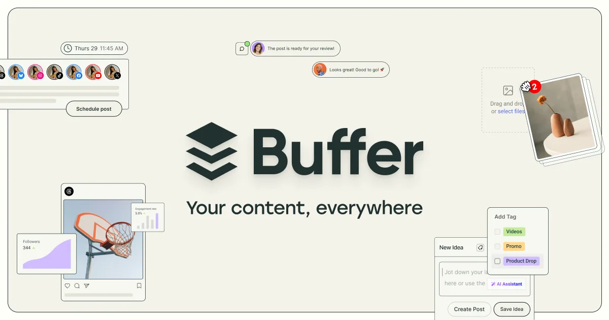 Buffer AI in action, marketing & seo AI tool