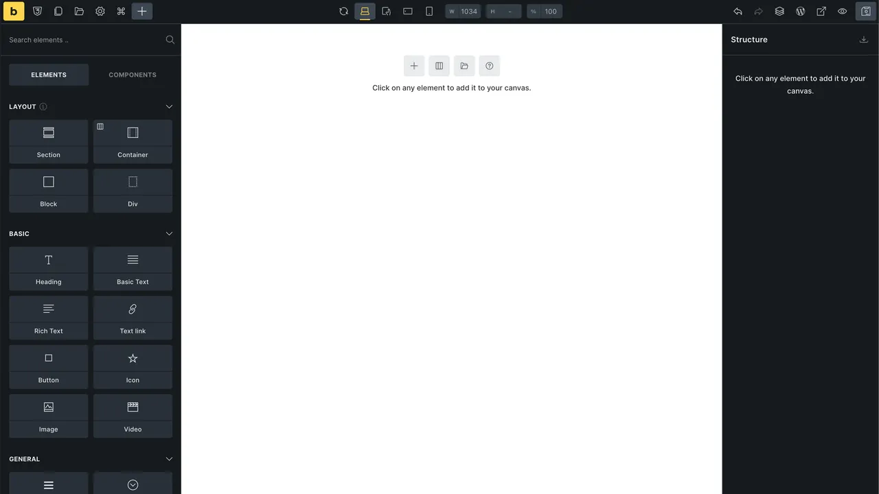 Builder.io interface in use