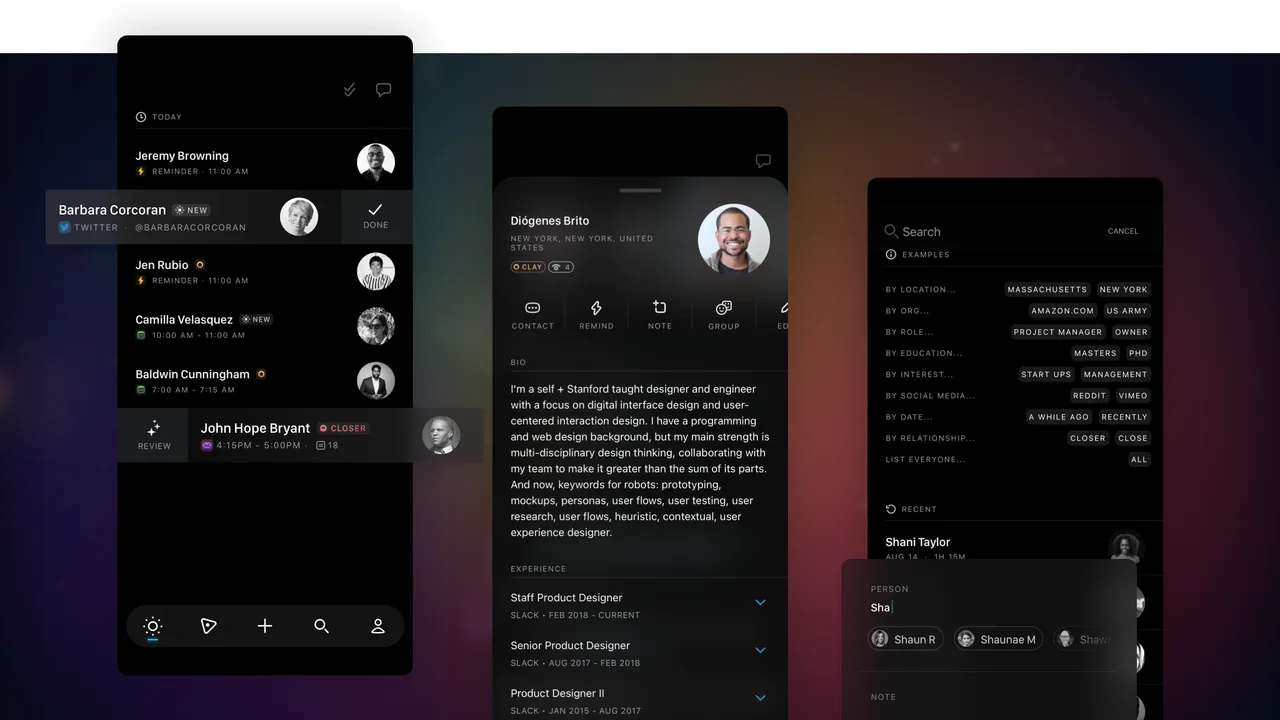 Clay app screen