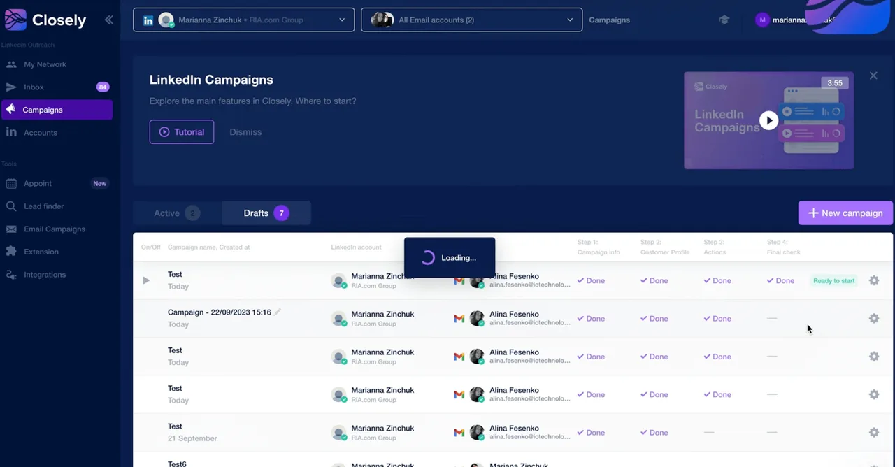 Closely app screen