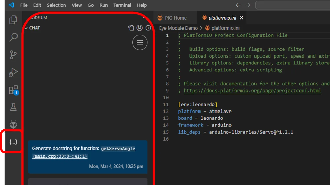 Codeium in action, code AI tool
