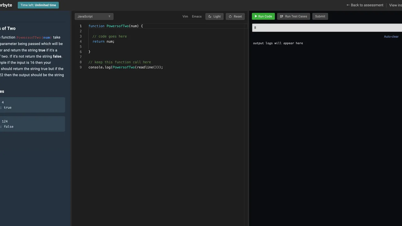 Coderbyte in action, code AI tool