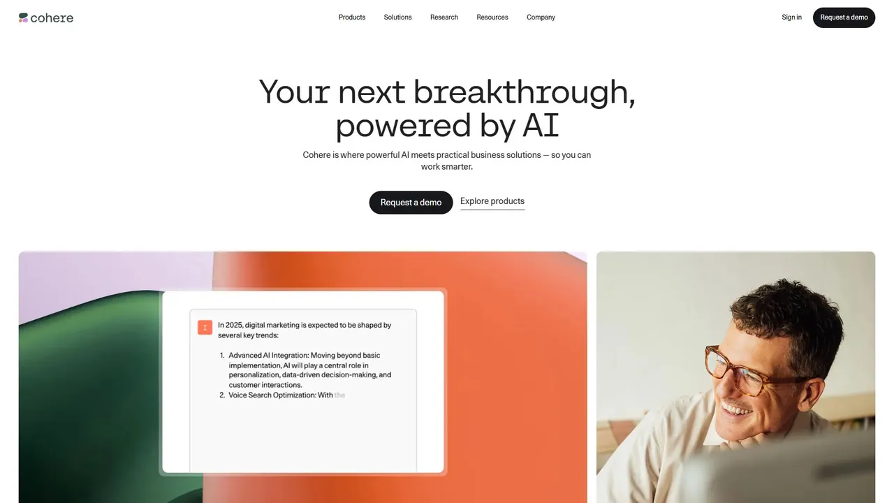 Cohere interface in use