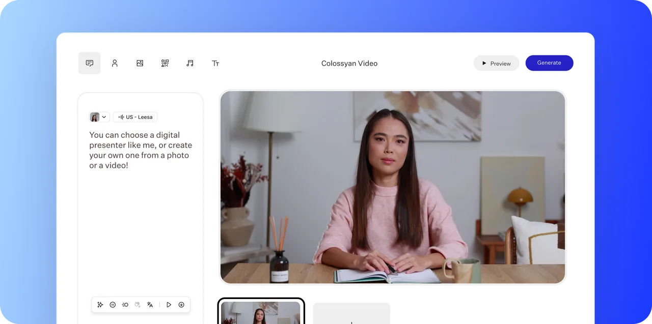 Colossyan interface in use