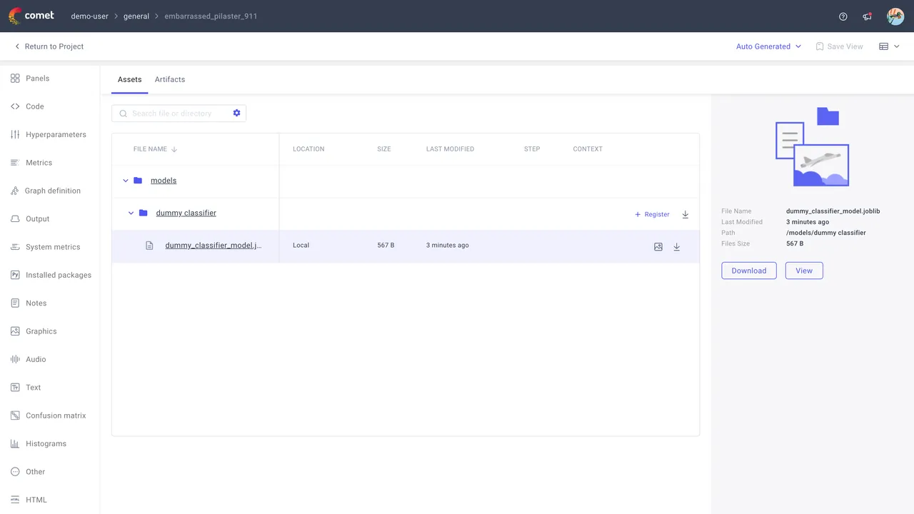 Comet interface in use