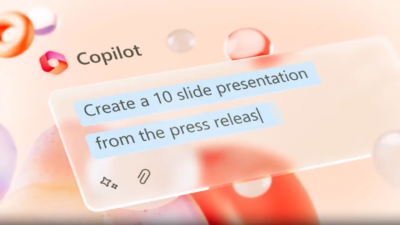 Copilot for PowerPoint interface in use
