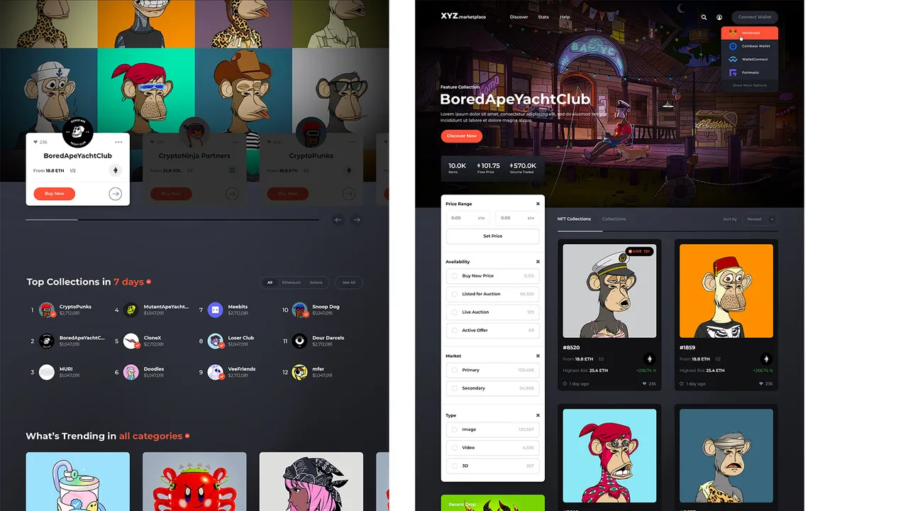 Create.xyz dashboard view