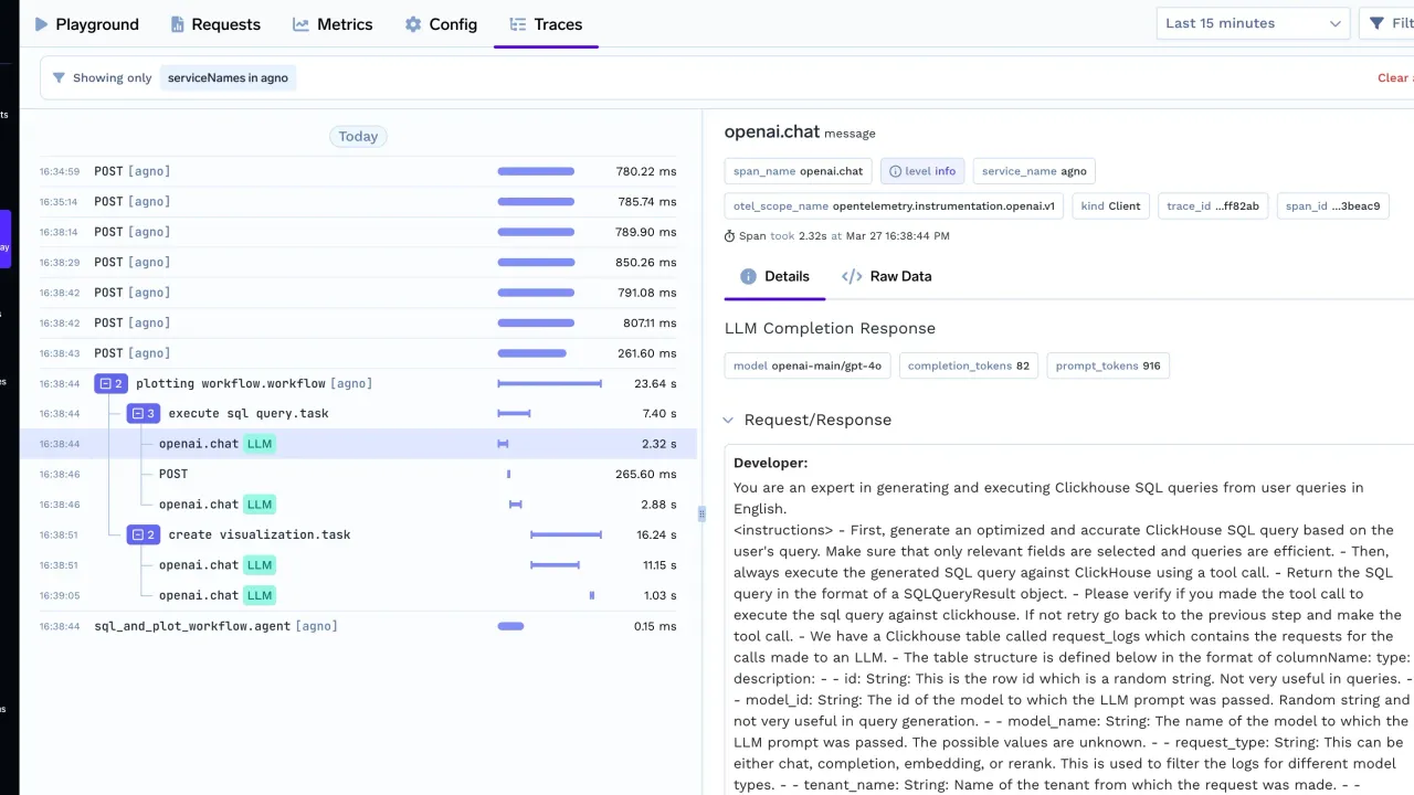 CrewAI dashboard view