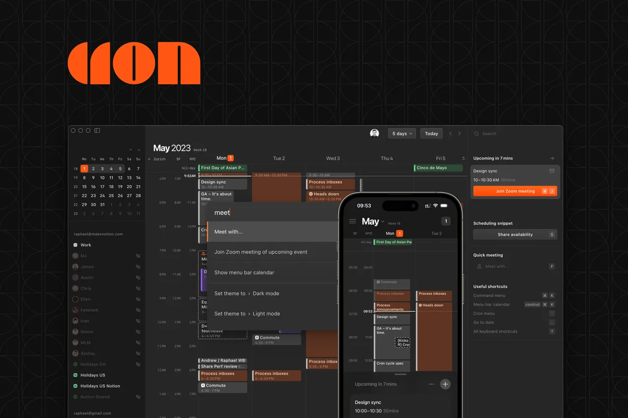 Cron in action, productivity AI tool