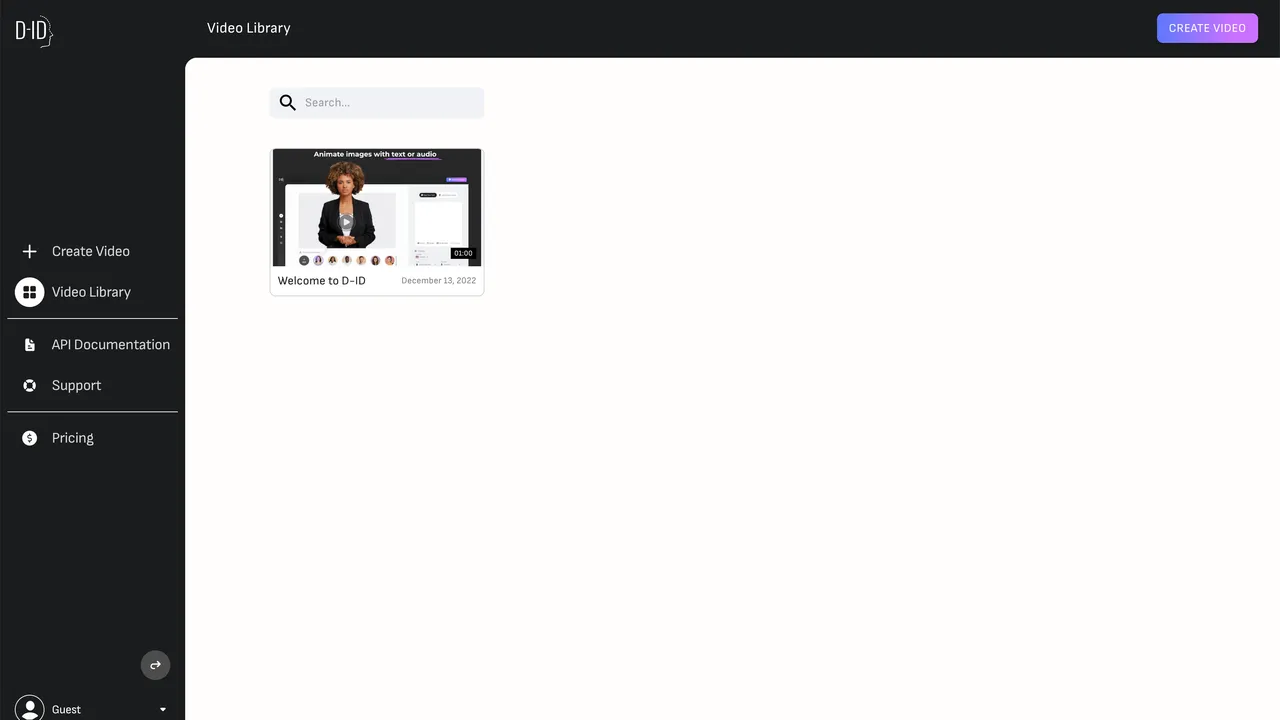 D-ID app screen