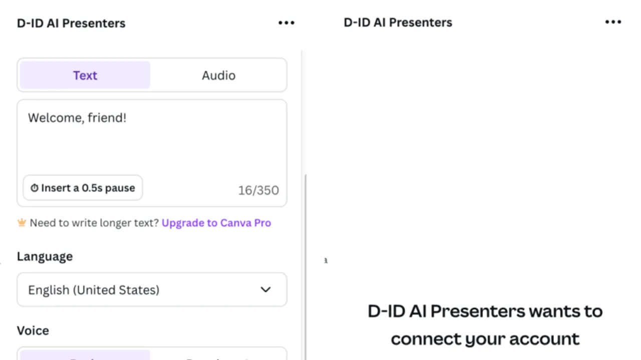 D-ID interface in use