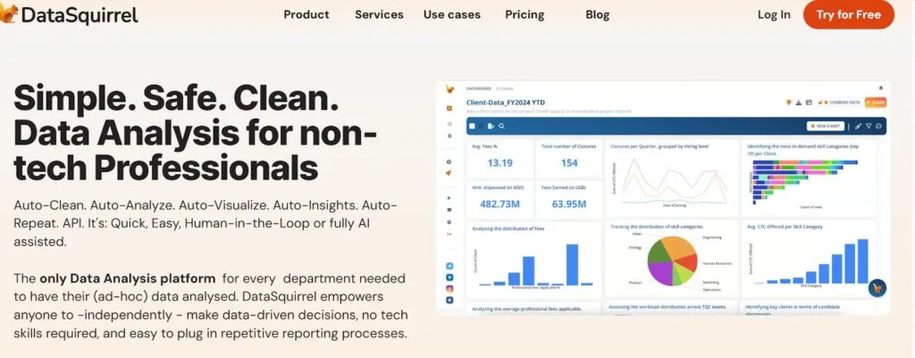 Datasquirrel dashboard view