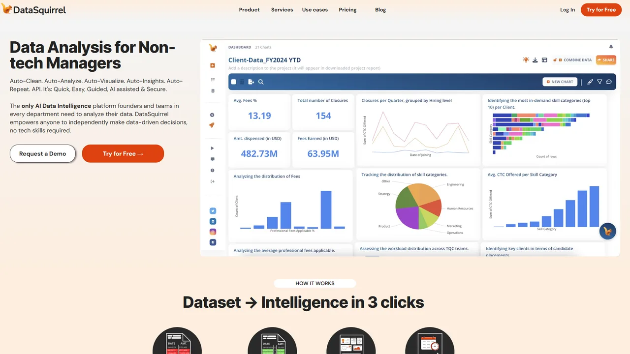 Datasquirrel interface in use