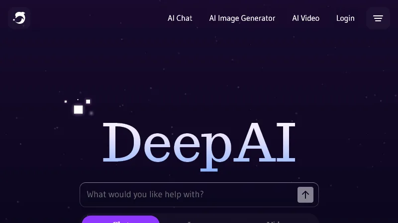 DeepAI dashboard view