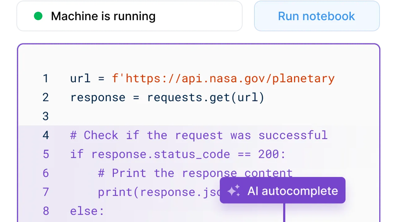 Deepnote interface in use