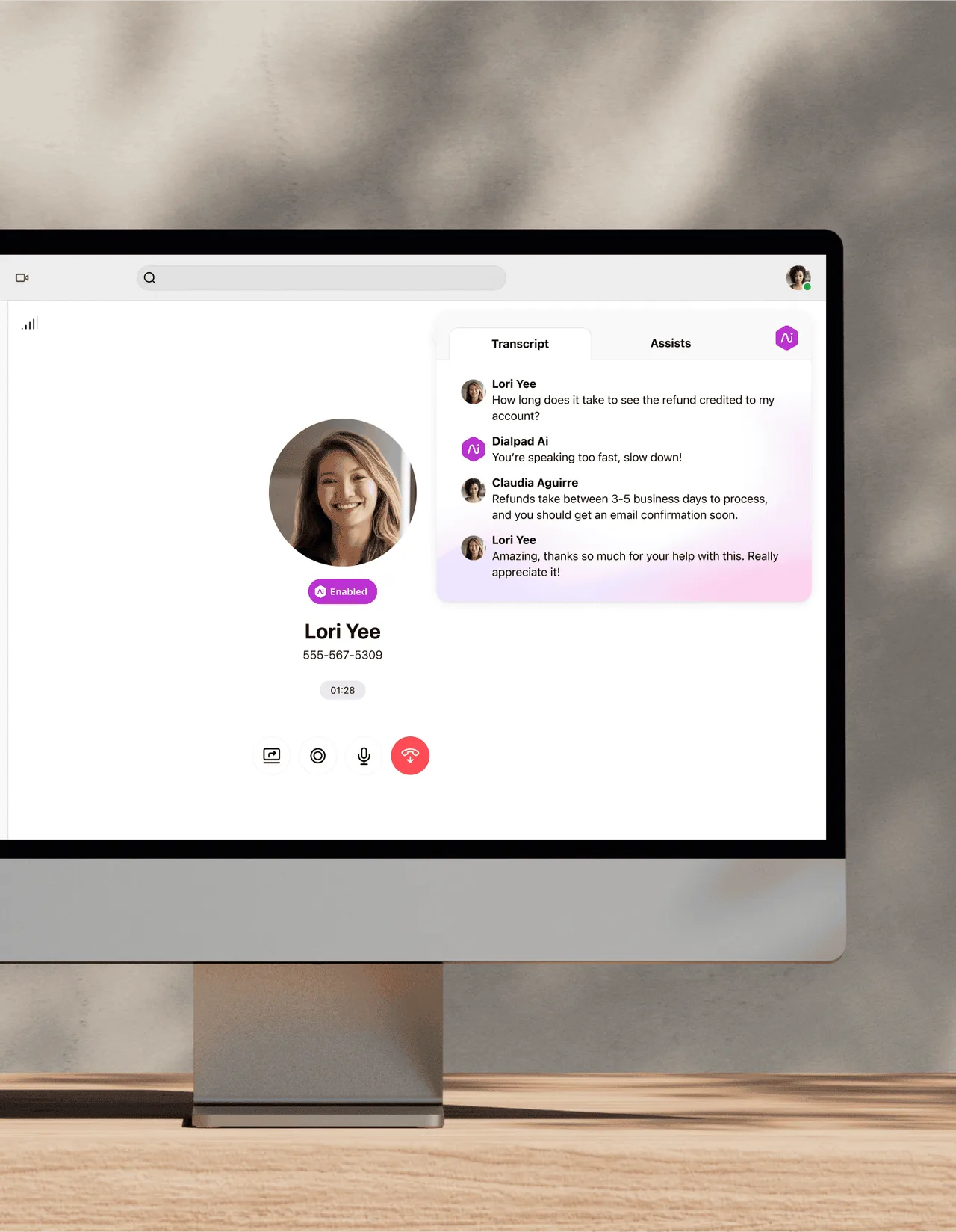 Dialpad AI app screen