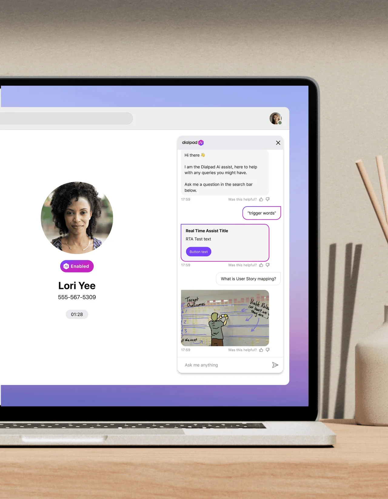 Dialpad AI interface in use