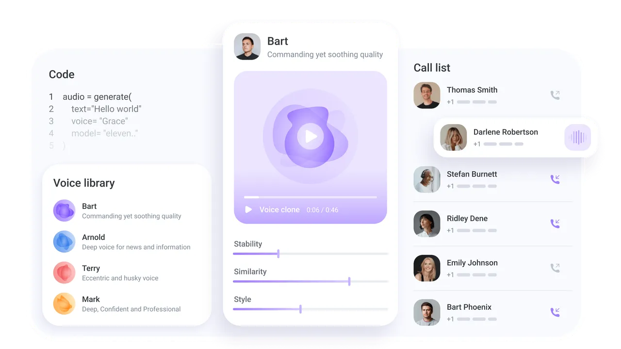 ElevenLabs app screen