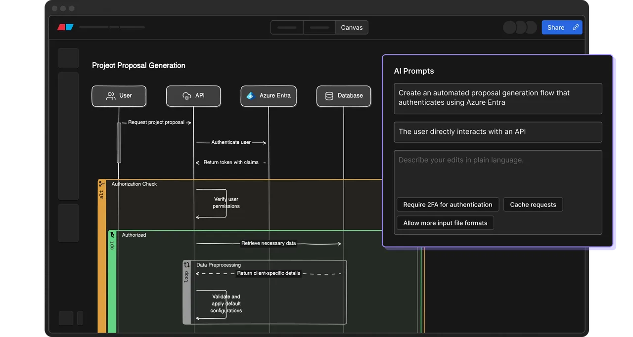 Eraser AI dashboard view