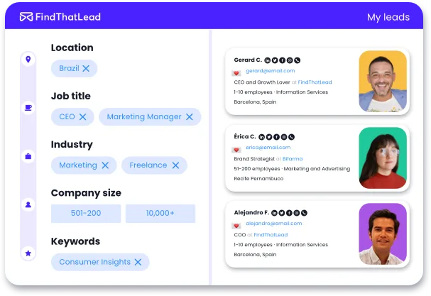 Findthatlead app screen