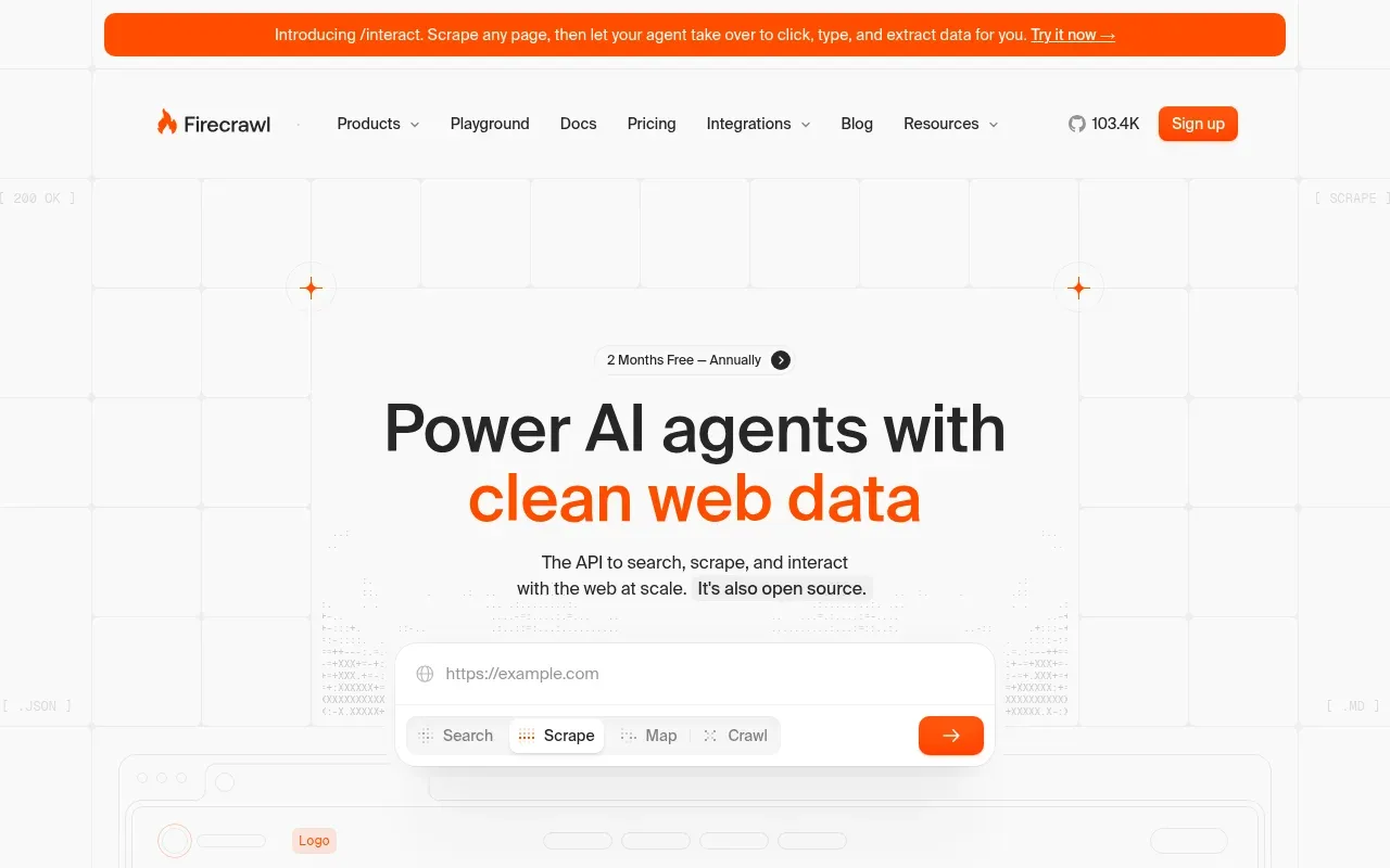 Firecrawl interface in use