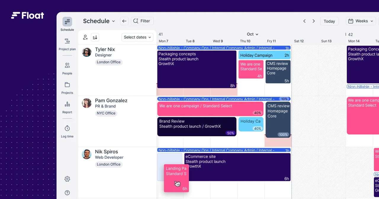 Float in action, productivity AI tool