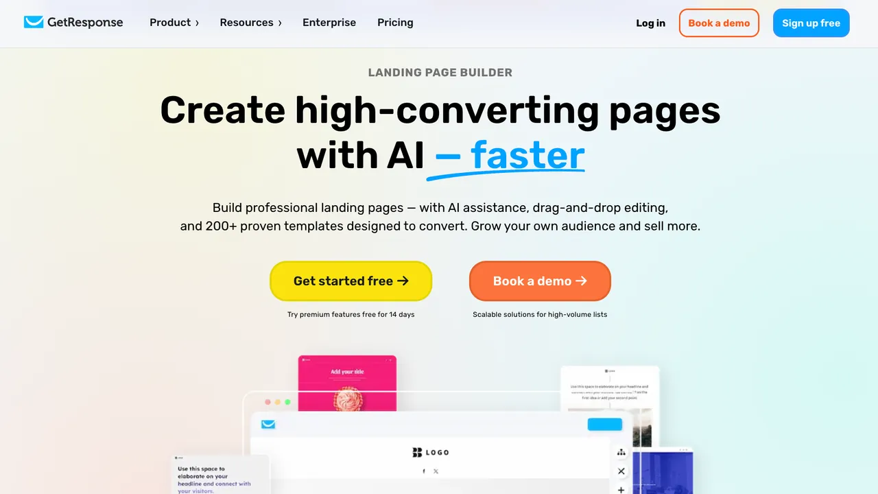 GetResponse AI Builder in action, no-code AI tool