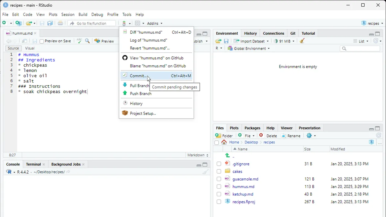 GitWit dashboard view
