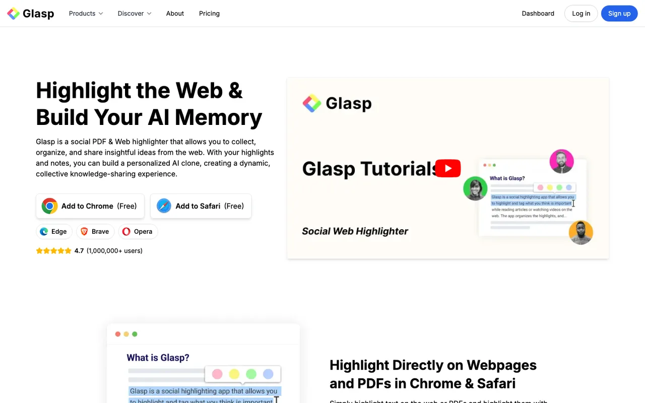 Glasp app screen