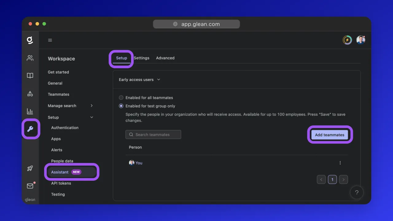 Glean app screen